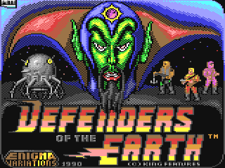 Defenders of the Earth title screen for Commodore 64